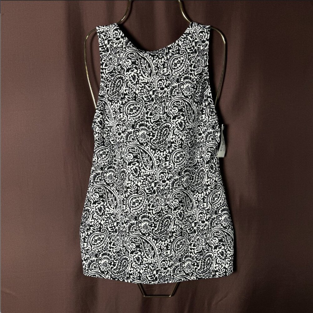Lands' End Women's 4, 2 LONG High Neck Modest Tankini Swimsuit Top UPF 50 Sun Pr